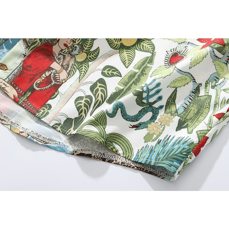 Men's Short Sleeve Hawaiian American Floral Shirt