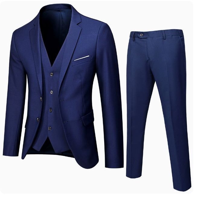 Men's Casual Business Suit Cotton Blend Fabric