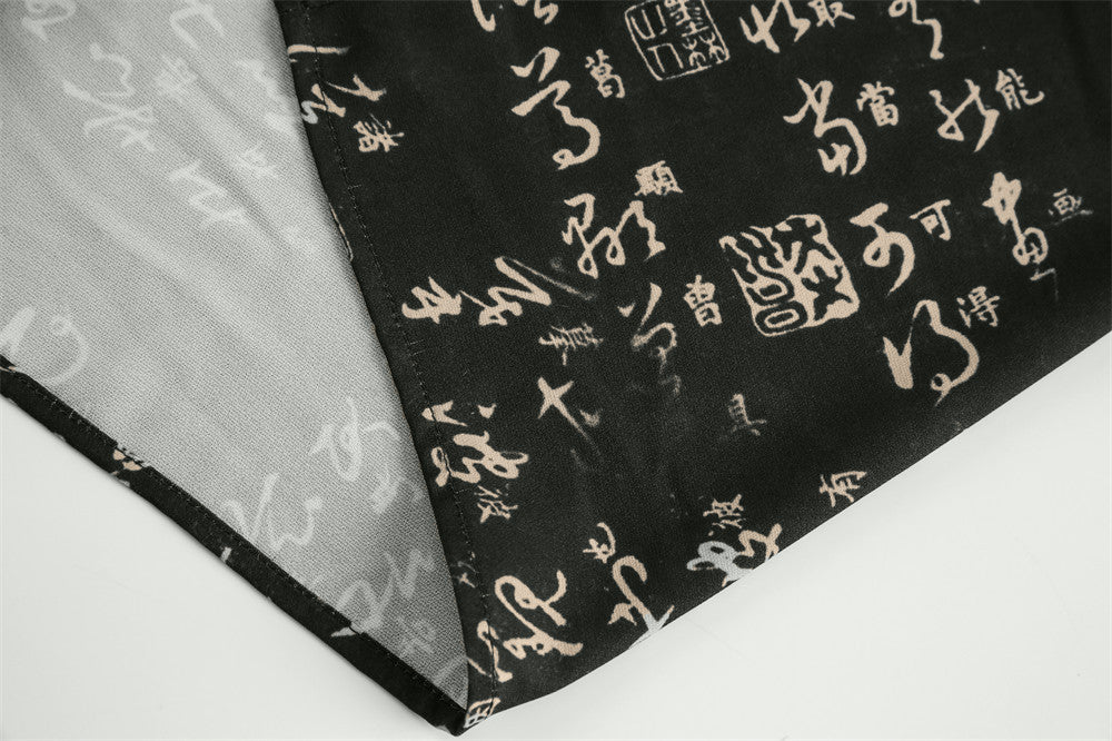 Full Printed Personality Short Shirt Men