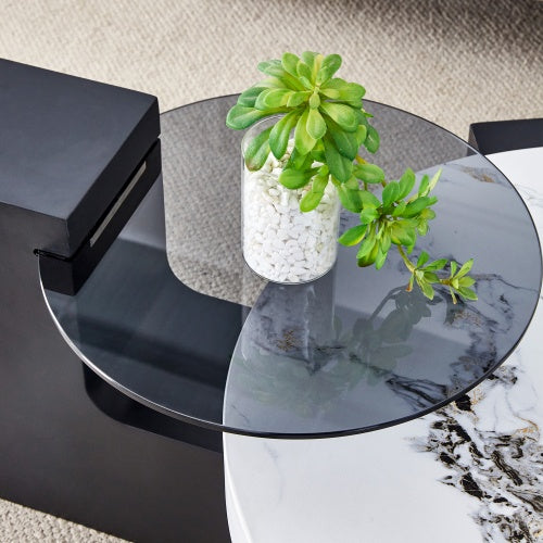 Modern Simple Double-Layer Round Coffee Table