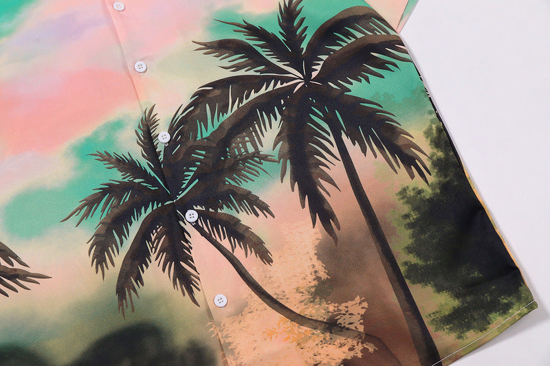 All-match Hawaiian Beach Floral Loose Shirt