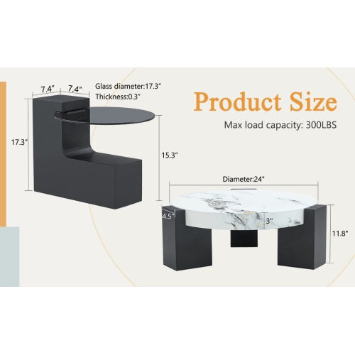 Modern Simple Double-Layer Round Coffee Table