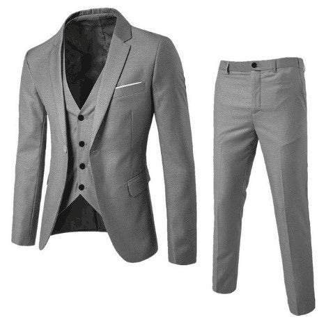 Men's Casual Business Suit Cotton Blend Fabric