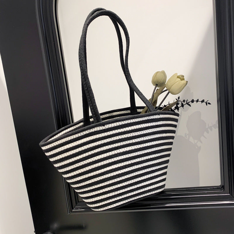 Spring Colorblock Straw Bag