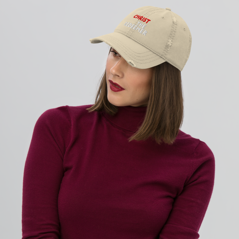 Christ the Redeemer Distressed Dad Hat