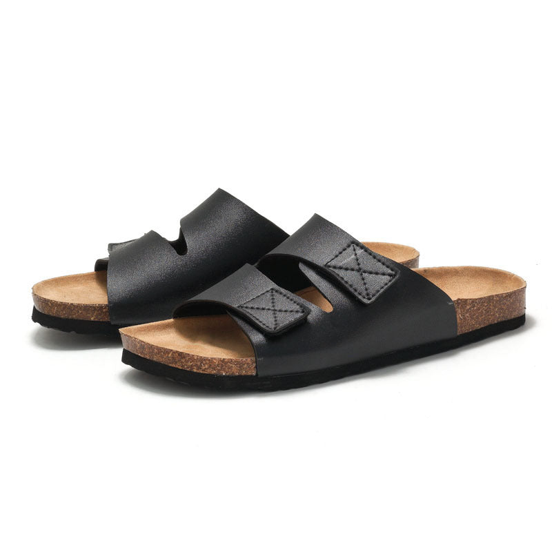 Men's Velcro-Adjustable Cork Footbed Slippers