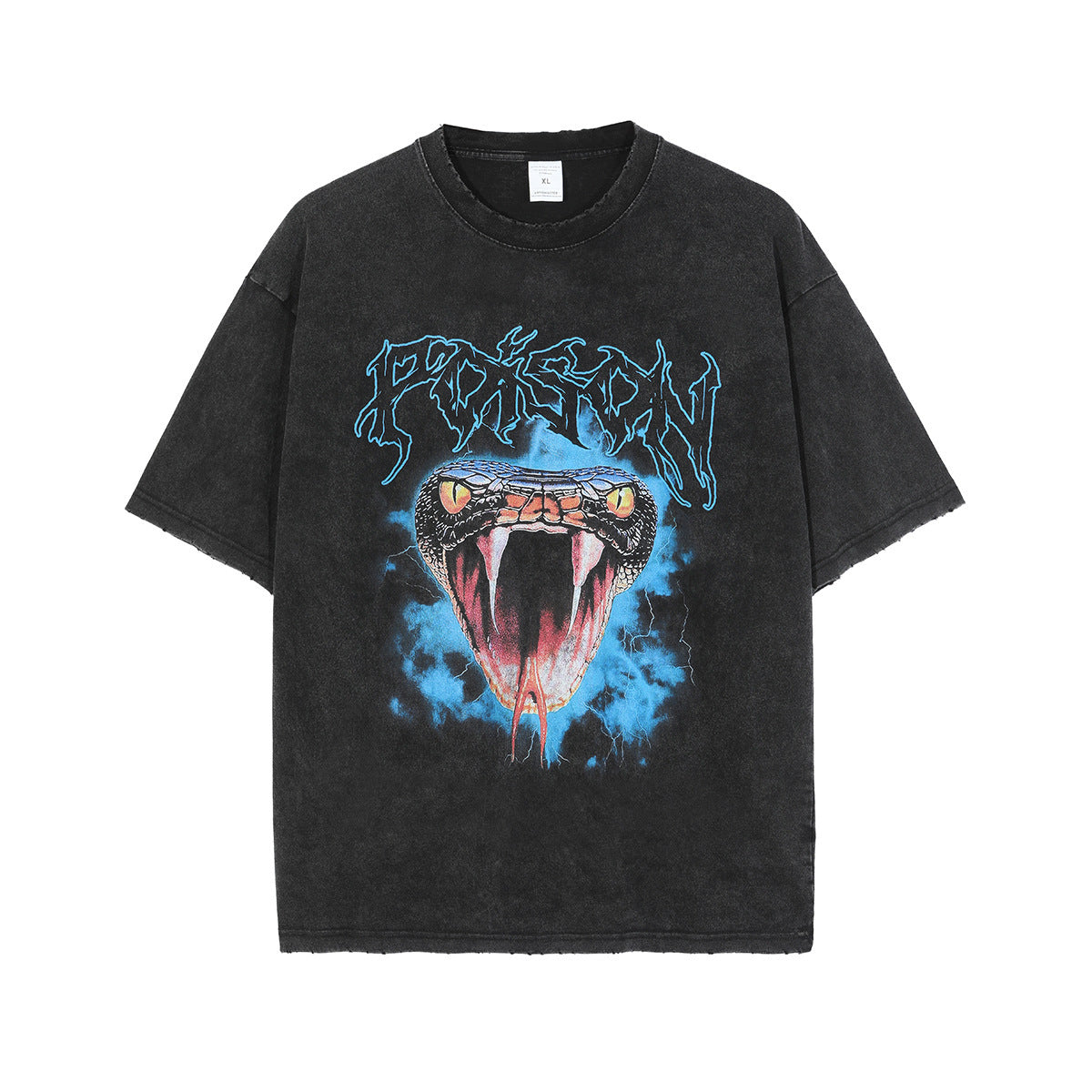 Men's Distressed Vintage Serpent Skull Graphic Tee